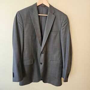 Peter Millar Men's Gray Wool Blazer, Size 42L Office Classic